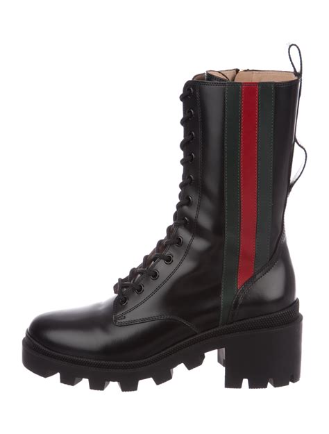 gucci blue combat boots|high heel gucci boots.